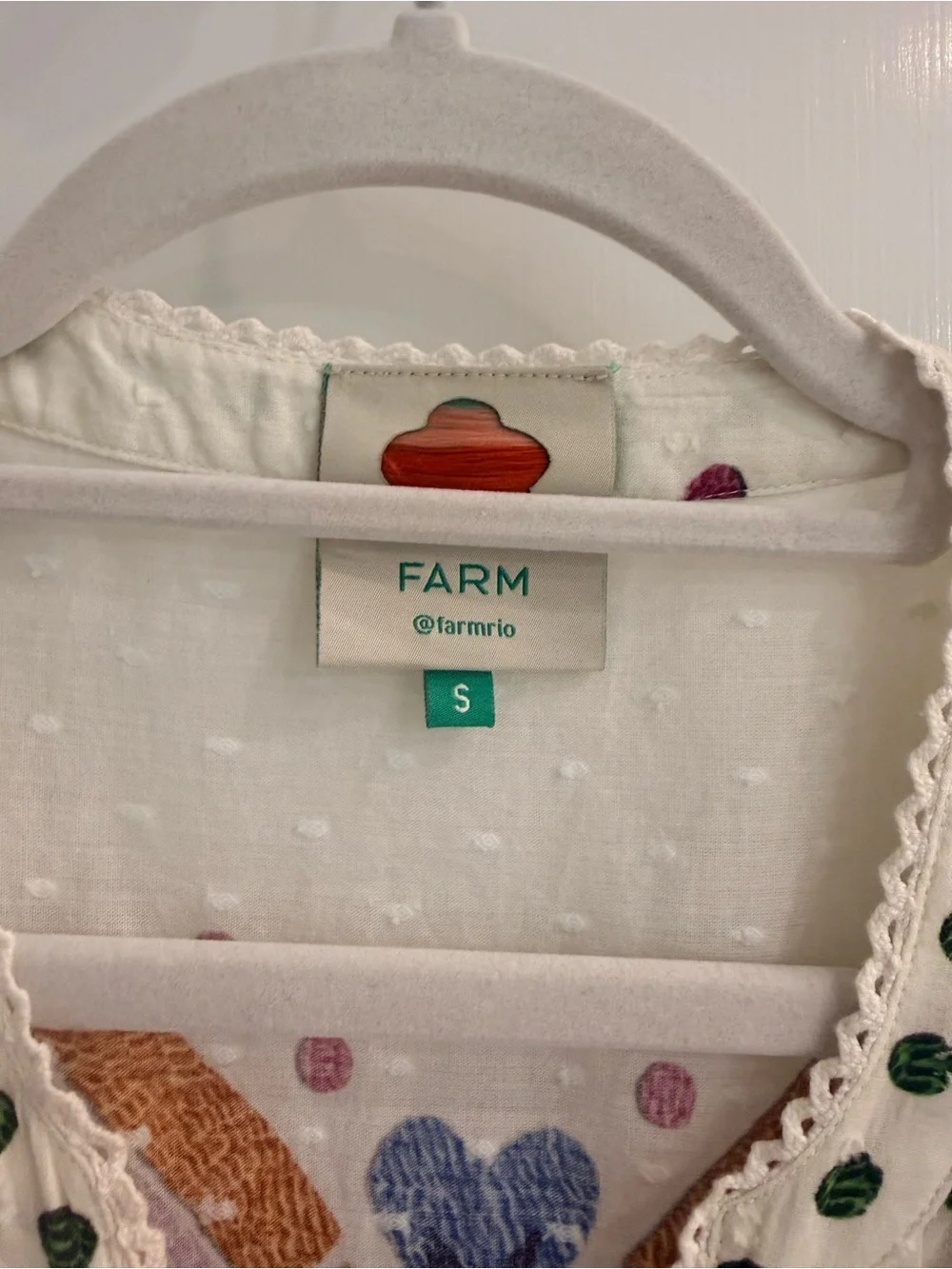 FARM Rio White Embroidered Dress with Blue, Green & Pink Accents - Picture 5 of 6